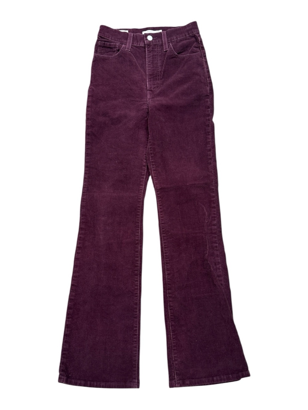 Levi’s Peremium Big E Ribcage Boot Burgundy Corduroy Flare Jeans - Women’s 26